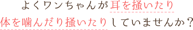 よくワンちゃんが耳を掻いたり体を噛んだり掻いたりしていませんか？